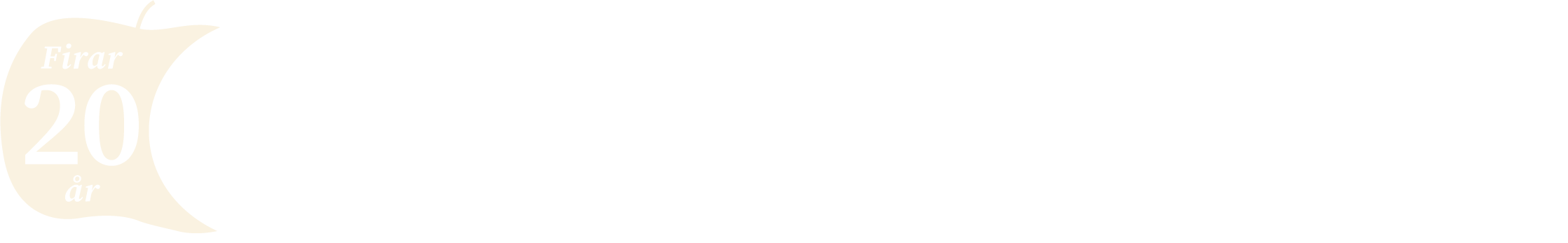 Logotyp för Skolmatsakademin som firar 20år